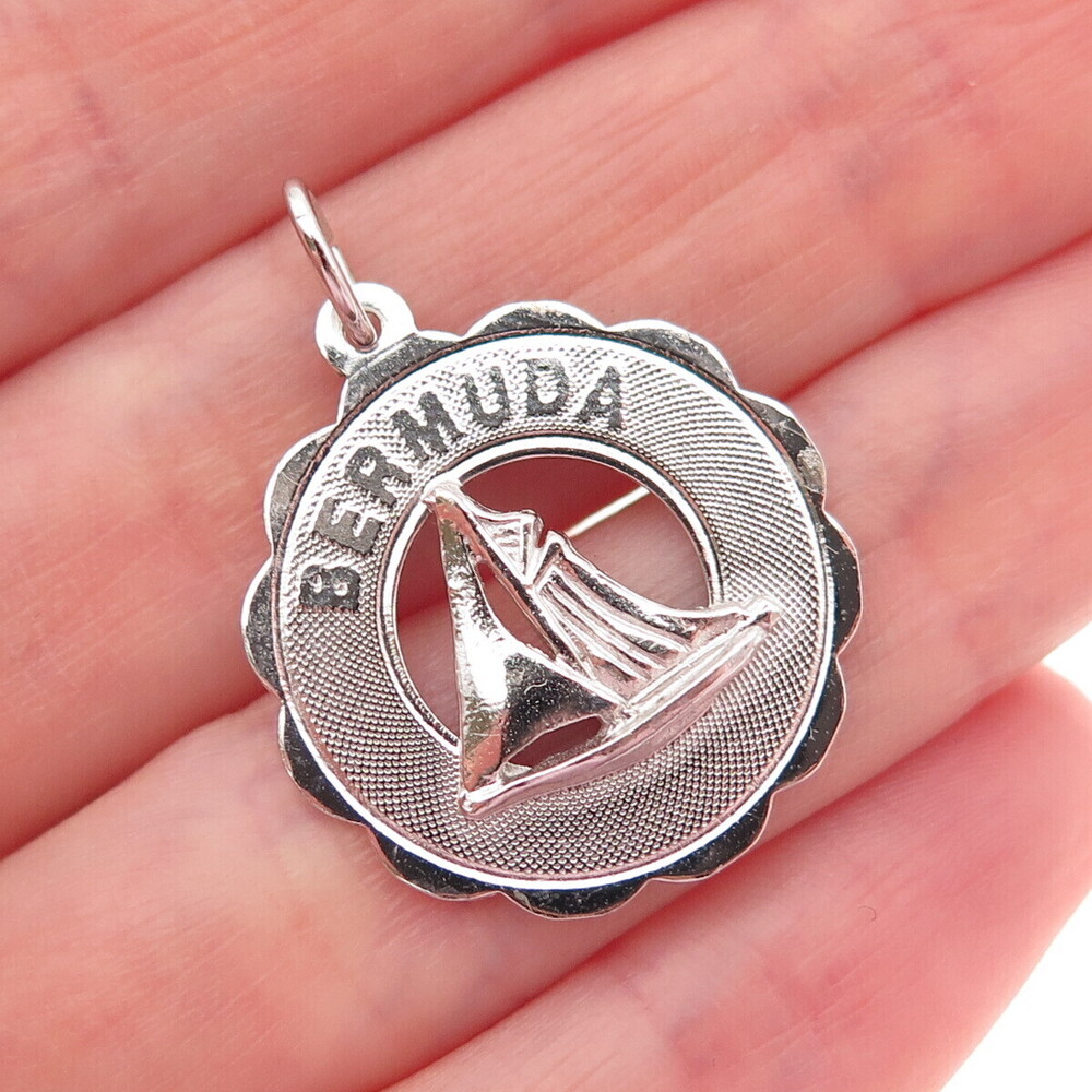 Rembrandt RJL 925 Sterling Silver Vintage Bermuda Sailboat Charm Pendant